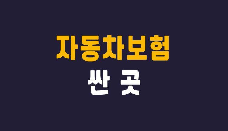 자동차보험 싼 곳