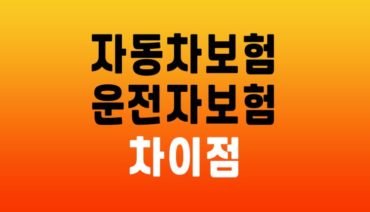자동차보험 운전자보험 차이점