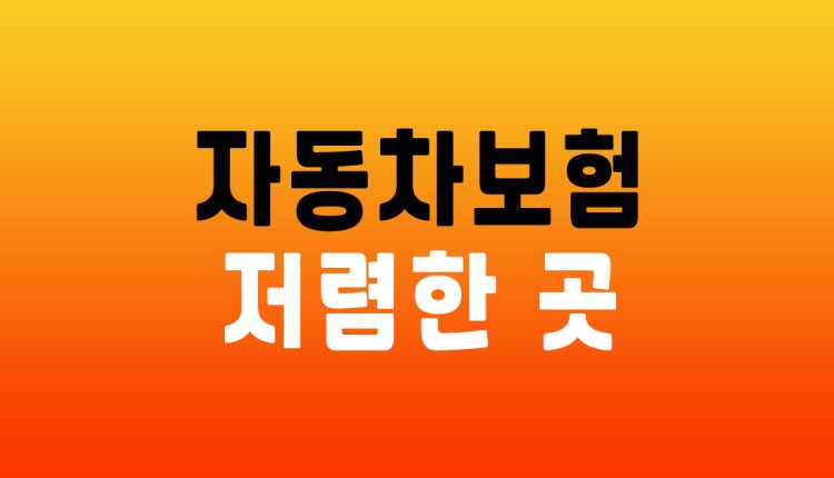 자동차보험 저렴한곳