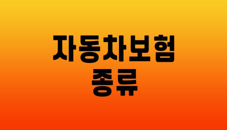 자동차보험 종류
