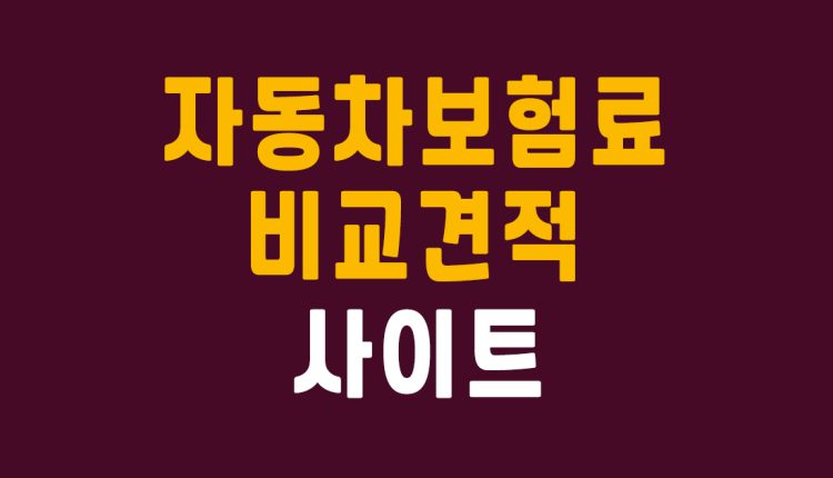 자동차보험료 비교견적 사이트